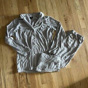 Cosabella Two Piece Pajama Set Grey Gray Solid Women’s SZ MED Cozy Lounge Cotton